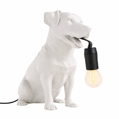 Fiastra Jack Russell Terrier tafellamp - hondenlamp - wit - E14 - 30 x 18 x 25 cm