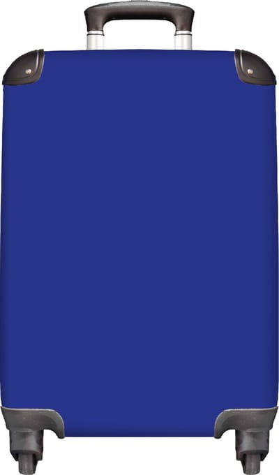MuchoWow® Koffer - Blauw - Effen kleur - Donkerblauw - Past binnen 55x40x20 cm en 55x35x25 cm - Handbagage - Trolley - Cabin Size - Print