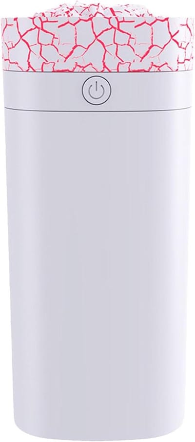 Luchtbevochtiger - Stille Vernevelaar - Slaapcomfort Verbeteren - Vulkanisch Scheurenpatroon - 17.4 cm Hoog - Wit