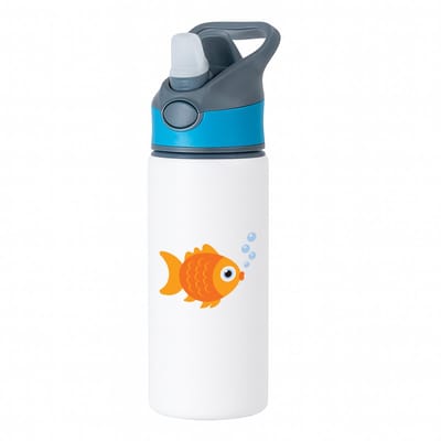 Hacebo® - Goudvissen waterfles met rietje blauw - Goudvis - Dieren liefhebbers - Vissen - aquarium - huisdieren - water fles - 650ML