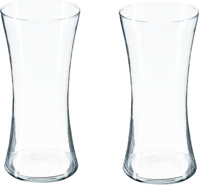 Atmosphera bloemenvaas - 2x - Armado - Taps model - transparant - glas - H30 x D14 cm