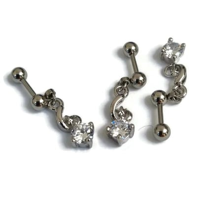 Aramat Jewels - Helixpiercing met zirkonia hanger - Chirurgisch staal