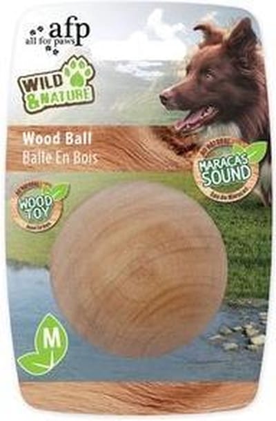 All For Paws Wild & Nature - Maracas Wood Ball Medium