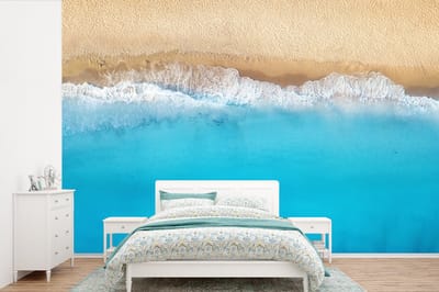 Behang - Fotobehang Strand - Water - Blauw - Breedte 360 cm x hoogte 240 cm