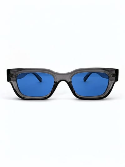 The Brand Remarkable – Zonnebril Unisex – Zonnebril Dames – Zonnebril Heren – Vierkante Zonnebril – Blauw / Grijs – UV400 – Luxe, Duurzame & Trendy Zonnebril – Designer Zonnebril – Mode Zonnebril 2025 – Inclusief Beschermhoes – Polariserend Look
