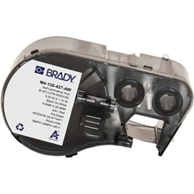 Brady M4-135-427-AW gelamineerde vinyl labels zwart op wit | 27,94 mm x 6,35 mm (origineel)