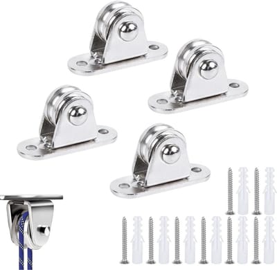 Dubbele Lager Blok Katrolsets voor Heffen en Hanteren - 4 Stuks