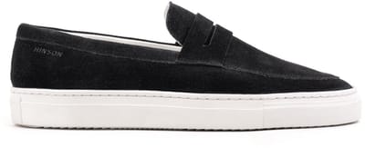 Hinson malton saddle loafers heren zwart suède