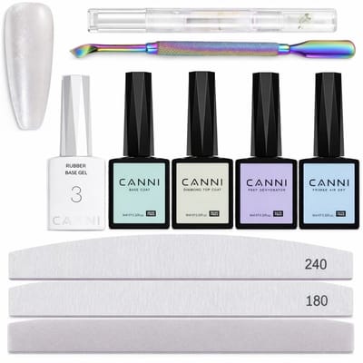 Canni - Rubberbase - Set - 10-delig - HEMA-vrij - TPO-vrij - Rubber base - Rubber base coat - Rubber base gellak - Rubber base gel - Rubberbase gellak - Rubberbase clear
