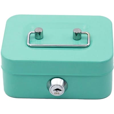 Boîte à Monnaie Coffre-fort Verrouillable Boîte à Argent avec Clé, Tirelire Portable en Métal Petite Boîte de Sécurité Verrouillable Boîtes à Pièces Robustes pour Enfants