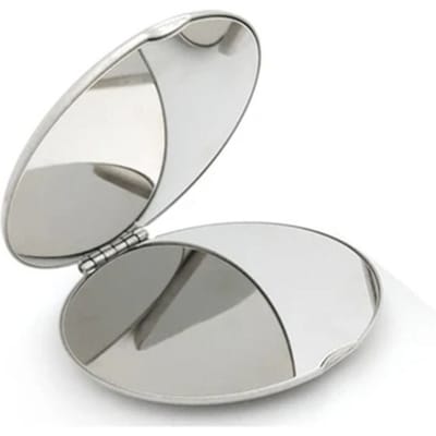 Cosmetisch Roestvrij Staal Cosmetische Reflector Handzak Dubbelzijdig Cosmetische Spiegel Vierkant Mini Kleine Opvouwbare Spiegel Vrouwen Meisjes