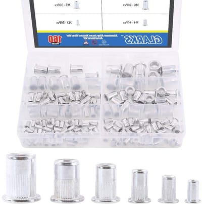 160 Stuks Aluminium M3 M4 M5 M6 M8 M10 Platte Kop Metriete Gewinde Rivet Moeren Set voor Diverse Toepassingen