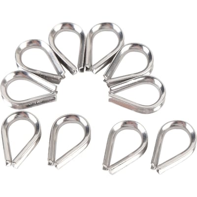 10 STUKS 316 Roestvrij Staal Vingerhoed Dikke Staalkabel Vingerhoeden Heavy Duty M3 Driehoekige Ringen voor Tuigage