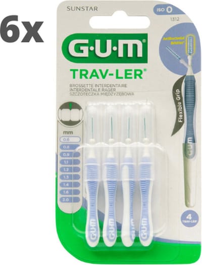 GUM Travler ragers Lila 0.6mm - 6 x 4 stuks - Voordeelverpakking
