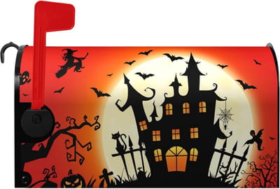 Magnetische Halloween Brievenbushoes Kasteel Heks - Waterdichte Post Decoratie 50x45 cm