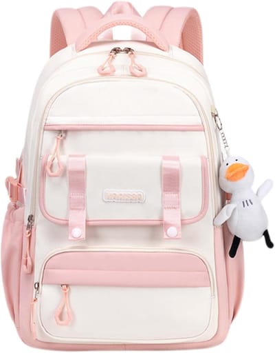 YAGXIG Rugzak voor meisjes - Rugzak voor meisjes - Geschikt voor school - Leuk en mooi - Rugzak met grote capaciteit voor laptop - Rugzak voor tieners - Rugzak voor dagelijks gebruik (Roze)