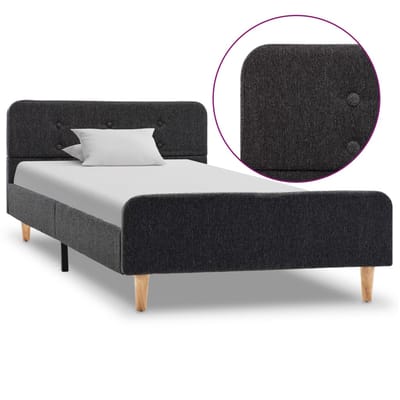 vidaXL - Bedframe - jute - donkergrijs - 100x200 - cm