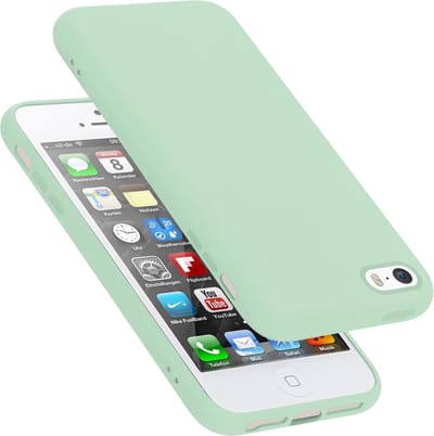 Cadorabo Hoesje geschikt voor Apple iPhone 5 / 5S / SE 2016 in LIQUID LICHT GROEN - Beschermhoes gemaakt van flexibel TPU silicone Case Cover