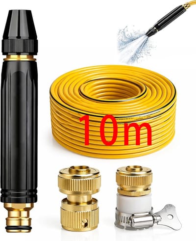 KZQ Hogedruk Autowas Waterpistool - Met Metalen Connector - 10 Meter Tuinslang - Verstelbare Waterkanon - Voor Planten En Huisdieren