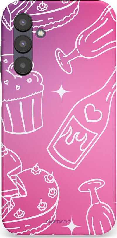 Casetastic Hoesje Geschikt voor Samsung A25 - Stijlvolle Beschermende Duo-layer Case - Roze Gebakfeest