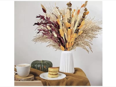 100 Stuks Pampasgras Gedroogd Natuurlijk Gedroogde Bloemen Droogbloemen Boeket, Pampas Gras Boeket Rietbloem Deco Ideaal voor Boho Woonkamer