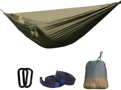 Draagbare hangmat - Campinghangmat - Ontspannen buiten - Snelle opzet - 280 x 140 cm - Multicolor