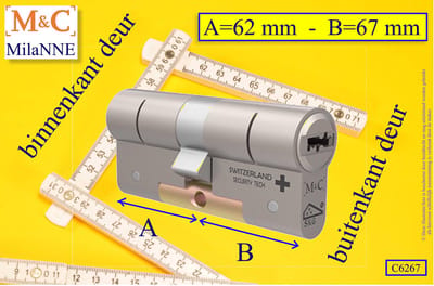 M&C Condor - High Security deurcilinder - SKG*** - 62x67 mm - Politiekeurmerk Veilig Wonen  -  inclusief gereedschap montageset en hangslot kaars