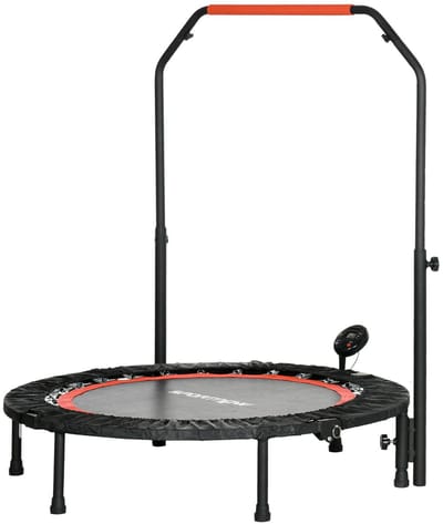 SPORTNOW-Stahl, PP, Oxford (100% Polyester)-Schwarz+Rot-102L x 102B x 123H cm-Trampolin
