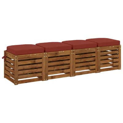 vidaXL - 4-delige - zitkussens - SOEST - 4 - pcs - 100% - Polyester - Rood