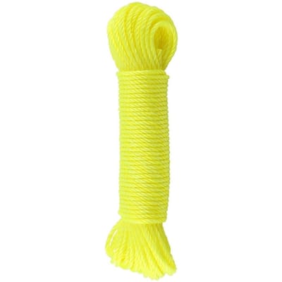 Corde en nylon de 20 m pour corde à linge, jardin, camping, extérieur (Jaune)