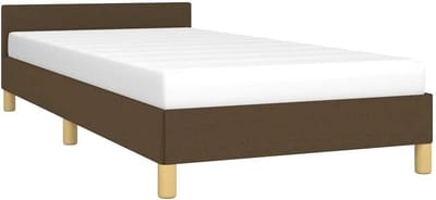 Comfortabel Bedframe met Hoofdeinde 80x200 cm in Donkerbruine Stof