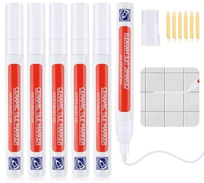 Afdichtingspen voor tegels - Wit, 6 Stuks