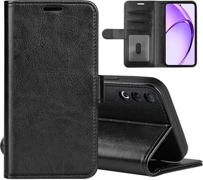 MobyDefend Hoesje - Geschikt voor Oppo A80 5G - Wallet Book Case (Sluiting Achterkant) - Zwart