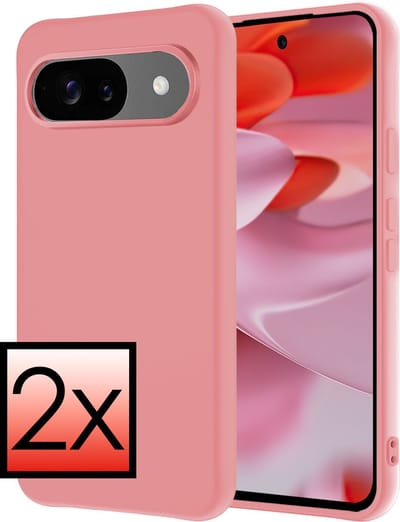 Hoesje - 2 Stuks - Geschikt voor Google Pixel 10 - Sterk & Shockproof - Case Siliconen - Back Cover - Telefoon Hoes - Lichtroze