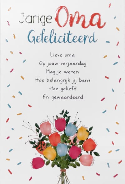 Kaart - Artige - Intense - Jarige oma gefeliciteerd - TE035-C