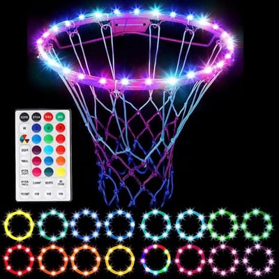 Dailygoods - LED Basketball Hoepelverlichting met Afstandsbediening - 16 Kleuren en 4 Modus