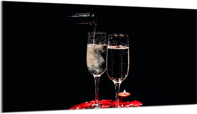 TMK ArtDeko - Beschermplaat van Glas - 90x52 cm - Wijnpatroon