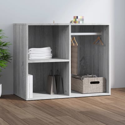 vidaXL - Kledingkast - 80x40x65 - cm - bewerkt - hout - grijs - sonoma - eikenkleur
