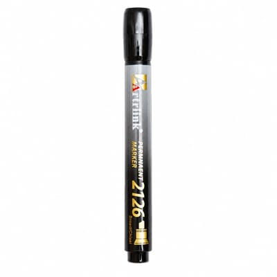 Schuine permanente marker - 1 zwarte pen - enkele punt - basisverpakking