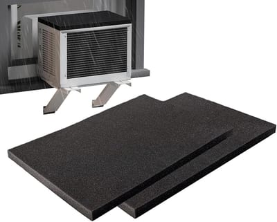 Airco Geluidsdemper - Trillingsdempend Schuim - Stille Installatie - Magnetische Bevestiging - 61 x 30 cm - Zwart