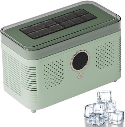 Draagbare ijsmachine - Mini ijsmaker - Snel ijs maken - 12 blokjes per keer - 192 cm breed - Zilver