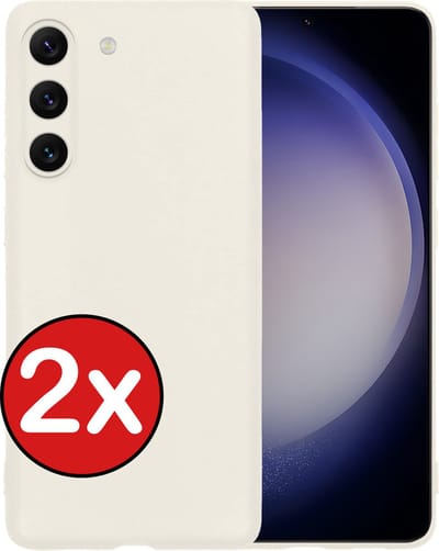 Hoesje - 2 Stuks - Geschikt voor Samsung Galaxy S23 - Sterk & Shockproof - Telefoonhoes - Back Cover - Case Siliconen - Telefoon Hoes - Wit