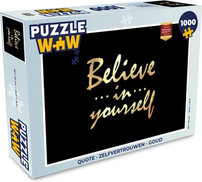 Puzzel Quote - Zelfvertrouwen - Goud - Legpuzzel - Puzzel 1000 stukjes volwassenen