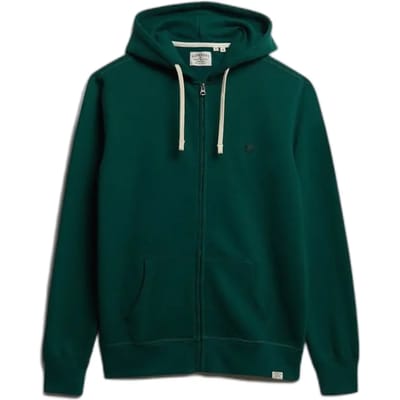 Superdry Monogram Geborduurde Zip Hoodie Green Grootte: L