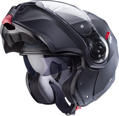 Caberg Duke Evo systeemhelm met ingebouwd zonnevizier - Mat zwart - Maat S - met uniek los Helmslot - Voorzien van Pinlock Max70 - Systeem helm, Modulaire helm voor de motorrijder