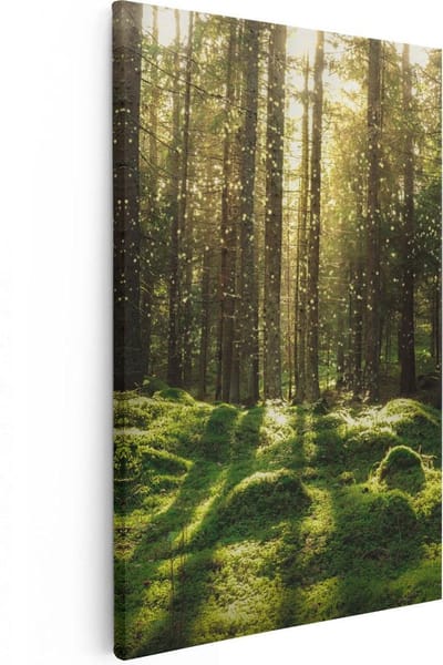 Artaza Canvas Schilderij Landschap - 20x30 cm - Klein - Wanddecoratie Bos - Muurdecoratie Bomen - Kamer Accessoires Natuur