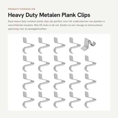 Dailygoods- Plankbeugels Heavy Duty - Plankdragers - Verwijderbare Planksteunpennen - Plankondersteuning - 20 Stuks - Metalen Constructie - Planksteunen