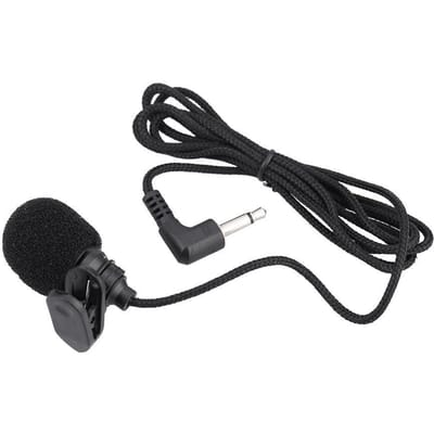 Mini draagbare clip-on revers condensatormicrofoon microfoon handsfree 3,5 mm TS-stekker voor computer pc draagbare stemversterker luidspreker zwart