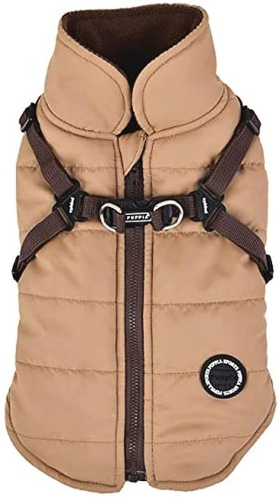 Wintervest met Harnas voor Honden - Beige - XL