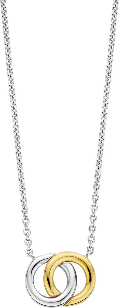 TI SENTO Dames Ketting - 925 zilver - Zilver geel verguld - Maat 48 - 3822SY
